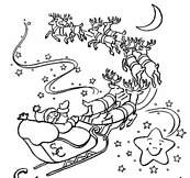 coloriage le pere noel dans les etoiles